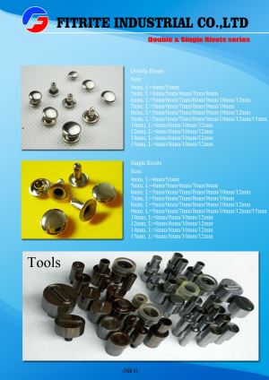 Wholesale High Quality Iron or Brass, Single or Double Rivets for Handbag/Clothing/Jeans