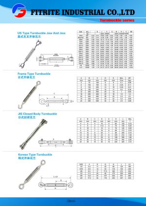 Wholesale ISO9001 Standard US Type Sail Boat Stainless Steel Turnbuckle for Rigging