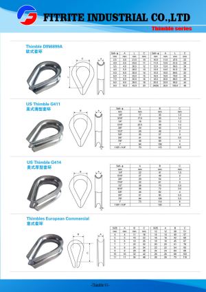 Wholesale High Quality Stainless Steel Thimble/DIN/US for Rigging