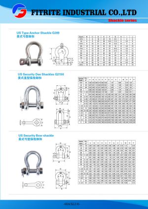 Wholesale High Quality Stainless Steel Shackle US/DIN/JIS Style for Rigging